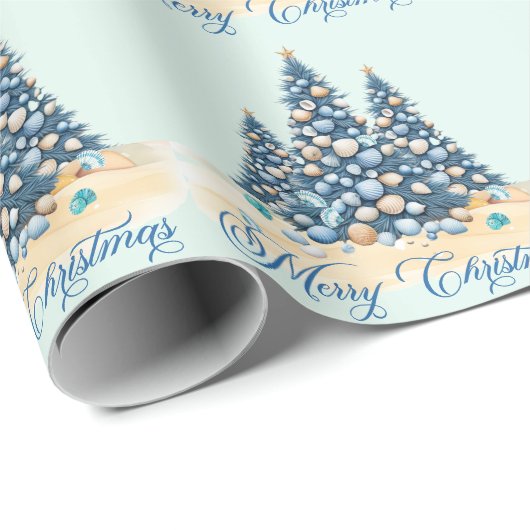 Christmas Tree Beach Merry Christmas Cadeaupapier (Rol Hoek)