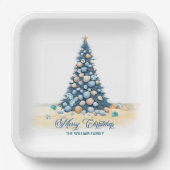 Christmas Tree Beach Merry Christmas Papieren Bordje (Voorkant)