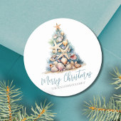 Christmas Tree Beach Ronde Sticker