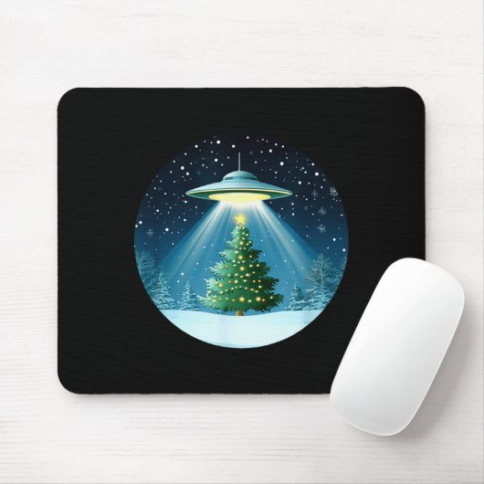 Christmas Tree Beamed By Ufo For Interstellar Holi Muismat (Met muis)
