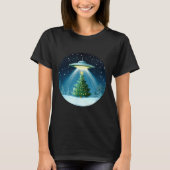 Christmas Tree Beamed By Ufo For Interstellar Holi T-shirt (Voorkant)