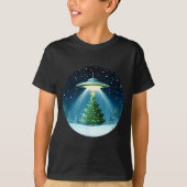 Christmas Tree Beamed By Ufo For Interstellar Holi T-shirt (Voorkant)