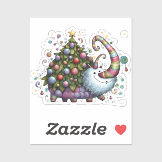 Christmas Tree Beast Custom-Cut Vinyl Sticker (Vel)