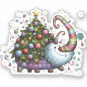 Christmas Tree Beast Custom-Cut Vinyl Sticker (Voorkant)