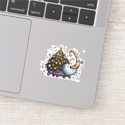 Christmas Tree Beast Custom-Cut Vinyl Sticker (Detail)