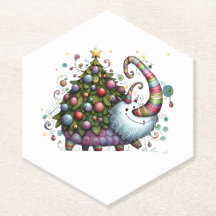 Christmas Tree Beast Paper Onderzetter