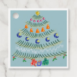 Christmas tree bedankjes labels