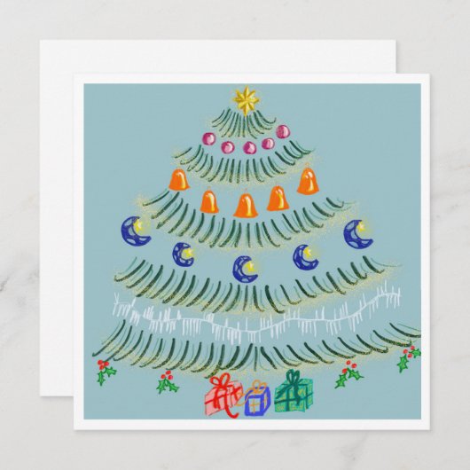 Christmas tree bedankkaart (Voorkant / Achterkant)