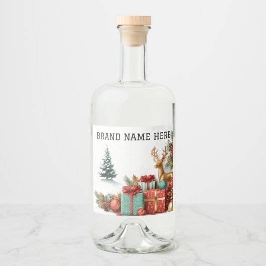 Christmas Tree Beverage Sticker Set – Brand Name (Voorkant)