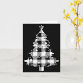 Christmas Tree Black &amp; White Buffalo Plaid Mer Kaart (Gele Bloem)