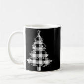 Christmas Tree Black &amp; White Buffalo Plaid Mer Koffiemok (Links)