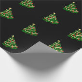 Christmas Tree Black Gift Wrapping Paper  Cadeaupapier (Hoek)