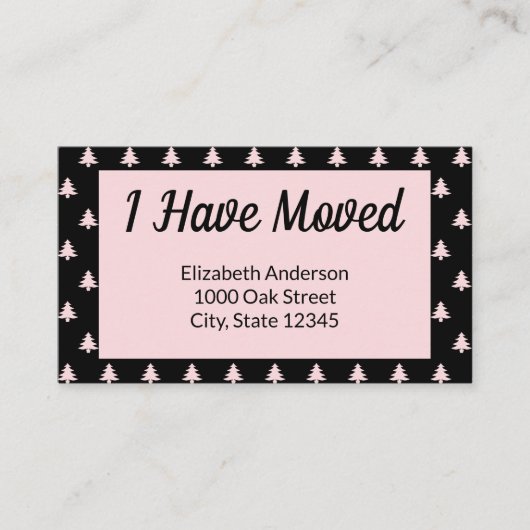 Christmas Tree Black Holiday Bewegende Aankondigin Informatiekaartje (Voorkant)