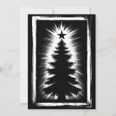 Christmas Tree Black & White Grunge & Distressed Feestdagenkaart (Voorkant)