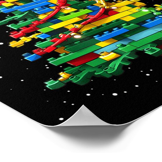 Christmas Tree Block Brick Building Xmas Master Bu Poster (Hoek)