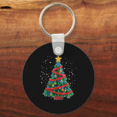 Christmas Tree Block Building Builder Brick Christ Sleutelhanger (Voorkant)