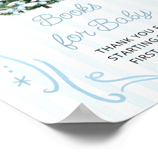 Christmas Tree Blue Baby Shower Books for Baby Poster (Hoek)