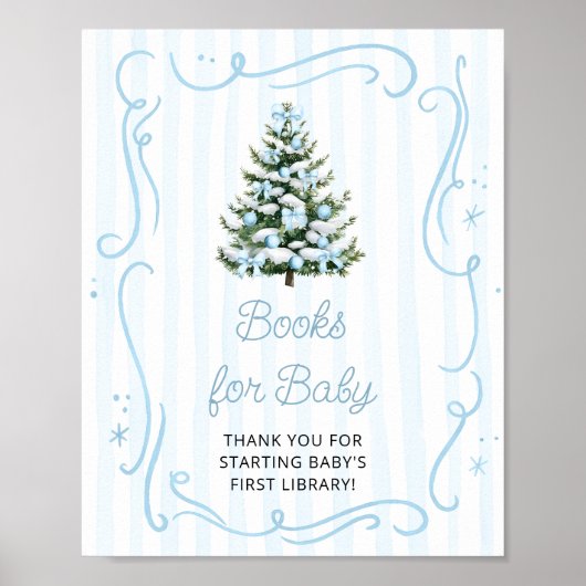 Christmas Tree Blue Baby Shower Books for Baby Poster (Voorkant)