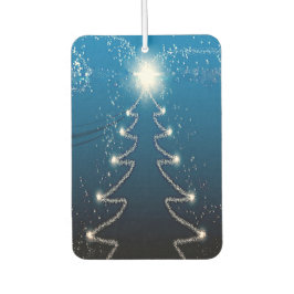 Christmas Tree Blue Sky Shiny Stars Rustic Elegant Luchtverfrisser
