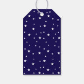 Christmas Tree Blue White Stars & Name Typography Cadeaulabel (Achterkant)