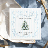 Christmas Tree Blue Winter Baby Shower Servet