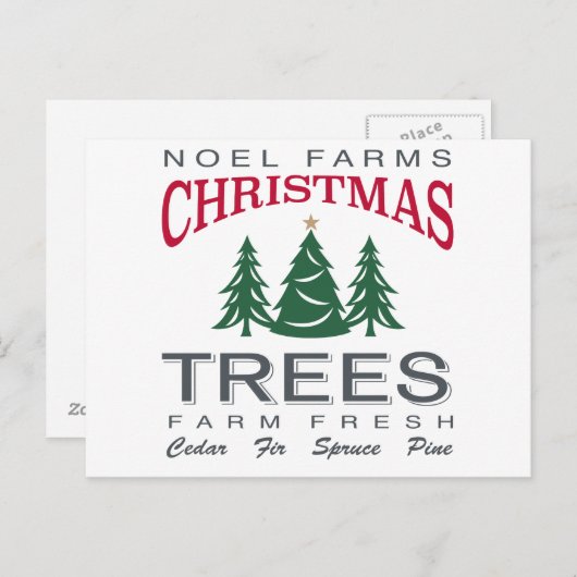 CHRISTMAS TREE BOERDERIJ BRIEFKAART (Voorkant / Achterkant)