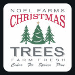 CHRISTMAS TREE BOERDERIJ VIERKANTE STICKER<br><div class="desc">CHRISTMAS TREE BOERDERIJ design door Heather Myers</div>