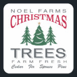 CHRISTMAS TREE BOERDERIJ VIERKANTE STICKER<br><div class="desc">CHRISTMAS TREE BOERDERIJ design door Heather Myers</div>