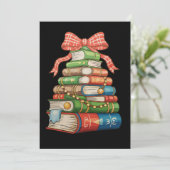 Christmas Tree Books Bow Reading Librarian Teacher Feestdagenkaart (Staand voorkant)
