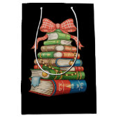 Christmas Tree Books Bow Reading Librarian Teacher Medium Cadeauzakje (Voorkant)