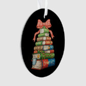 Christmas Tree Books Bow Reading Librarian Teacher Ornament (voorkant)