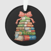 Christmas Tree Books Bow Reading Librarian Teacher Ornament (voorkant)
