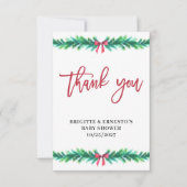 Christmas Tree Branch Baby shower Flat Bedankkaart (Voorkant)