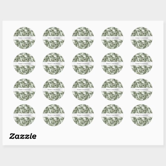 Christmas Tree Branches Ronde Sticker (Vel)