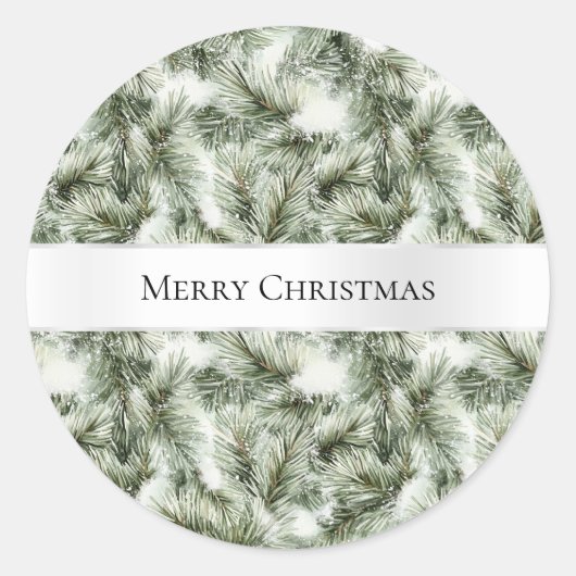Christmas Tree Branches Ronde Sticker (Voorkant)