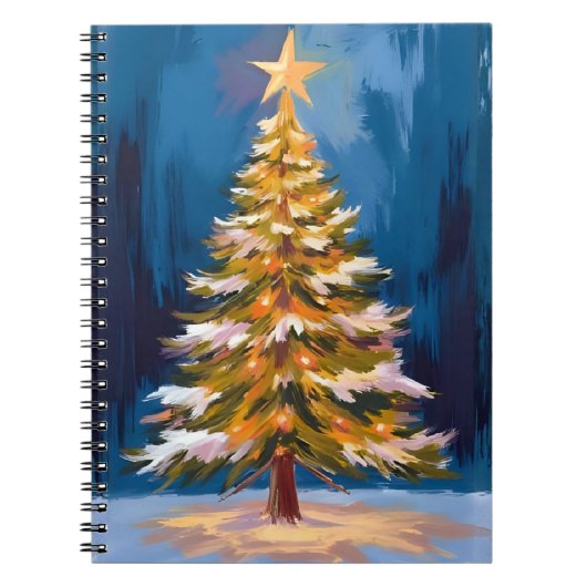 Christmas Tree Bright Star Watercolor Notitieboek (Voorkant)