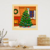 CHRISTMAS TREE BRITE CARTOON COLORS POSTER (Keuken)