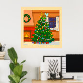 CHRISTMAS TREE BRITE CARTOON COLORS POSTER (Thuiskantoor)