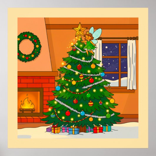 CHRISTMAS TREE BRITE CARTOON COLORS POSTER (Voorkant)