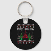Christmas Tree Buffalo Gingham Plaid  Sleutelhanger (Voorkant)
