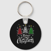 Christmas Tree Buffalo Plaid Red White Green Xmas  Sleutelhanger (Voorkant)