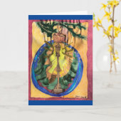 Christmas Tree Bulb wit Lamplight & Evergreen Tree Kaart (Gele Bloem)