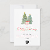 Christmas Tree Business Logo Vakantie Kaart (Voorkant)