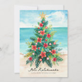 Christmas Tree by the Sea Tropical Feestdagenkaart (Voorkant)