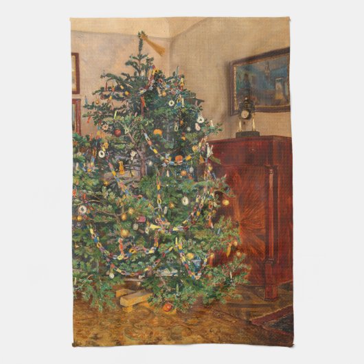 Christmas Tree C Müller Weihnachtsbaum 1914 Theedoek (Verticaal)