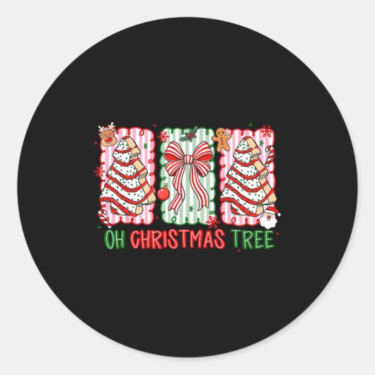 Christmas Tree Cake Funny Quote Oh Christmas Tree  Ronde Sticker (Voorkant)