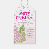 Christmas Tree Cake Gift Label - Pastel Gift Label Cadeaulabel (Voorkant)