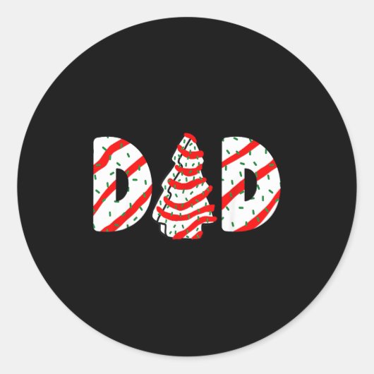 Christmas Tree Cake Matching Family Party Pajama D Ronde Sticker (Voorkant)