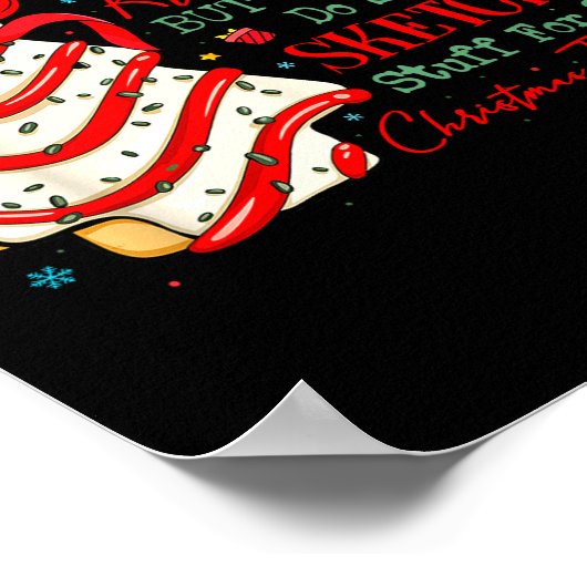 Christmas Tree Cakes Coquette Bow Xmas Pajamas Hol Poster (Hoek)