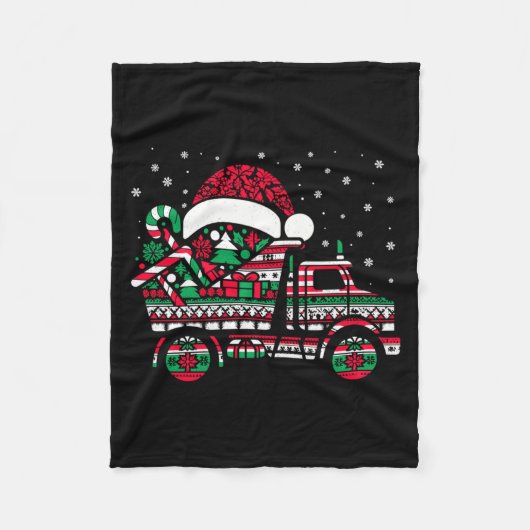 Christmas Tree Candy Dump Truck Christmas Boys Men Fleece Deken (Voorkant)